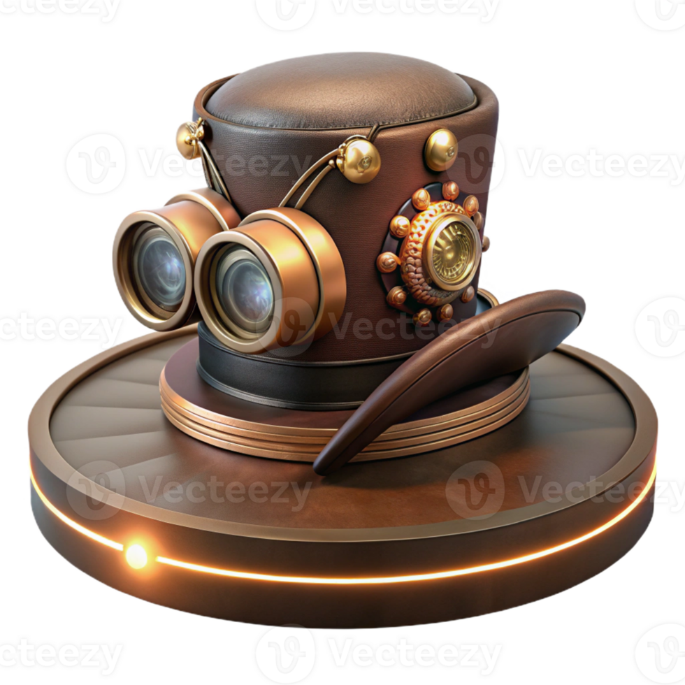 elegant creative A Steampunk Hat Adorned with Gears G exclusive png