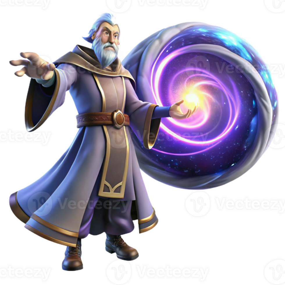 impressive classic A Powerful Wizard Casting a Spell to Crea high quality png