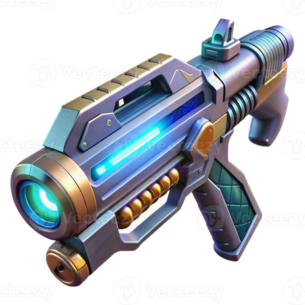 vibrant modern A Futuristic Weapon with Intricate Deta 4K png