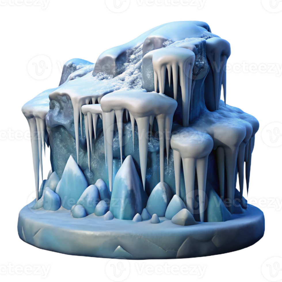 serene abstract A Frozen Waterfall Icicles Hanging Down original png