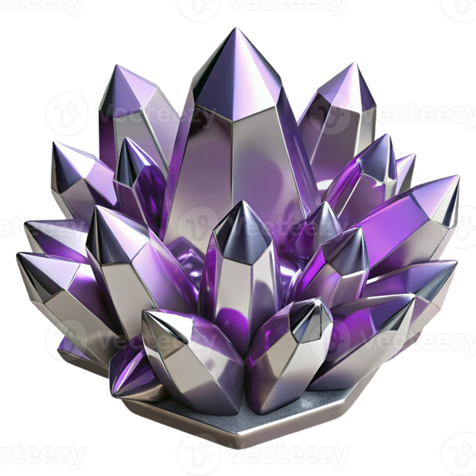 extraordinary modern Crystalline Structures Amethyst Cluster high quality png
