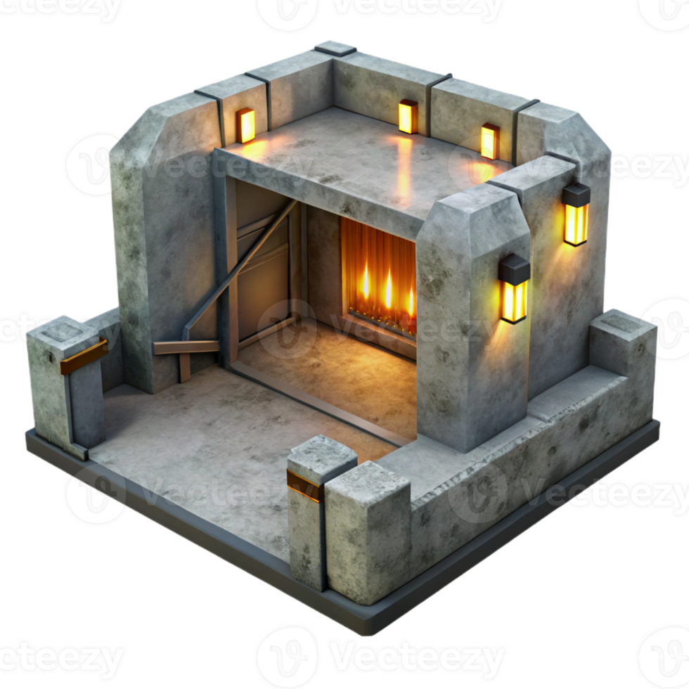 extraordinary artistic Underground Bunker Concrete Walls and Fl high quality png