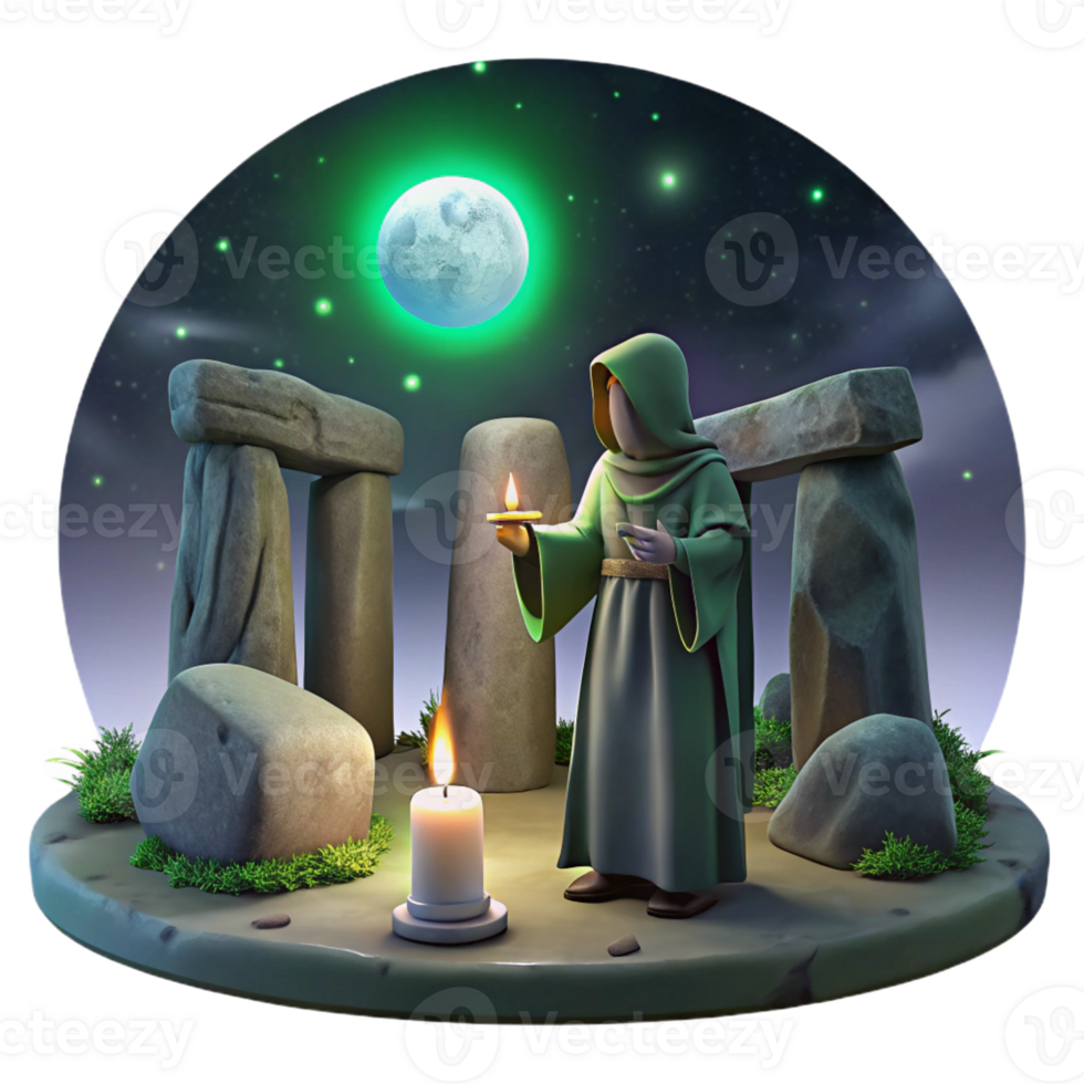 extraordinary rustic A Mysterious Druid Performing a Ritual I authentic png
