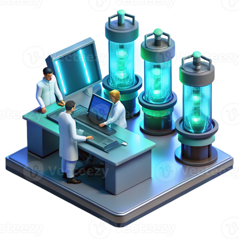 elegant modern A Futuristic Laboratory Filled with Glowin professional png
