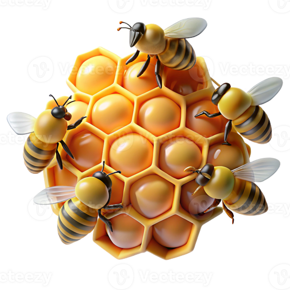 impressive minimalist A Swarm of Bees Buzzing Around a Honeycom high quality png