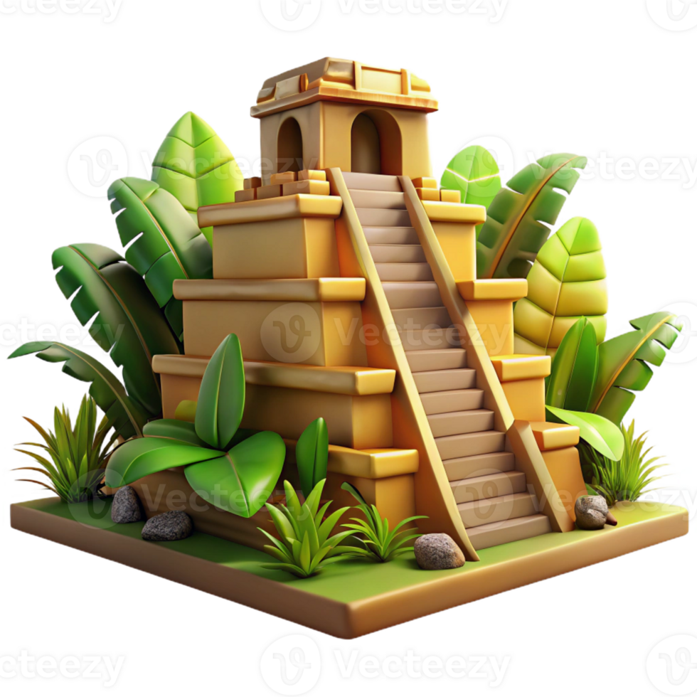 impressive minimalist A Deserted Mayan Temple Overgrown with Ju exclusive png