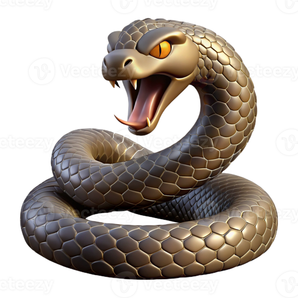 wonderful contemporary Coiled Rattlesnake Ready to Strike detailed png
