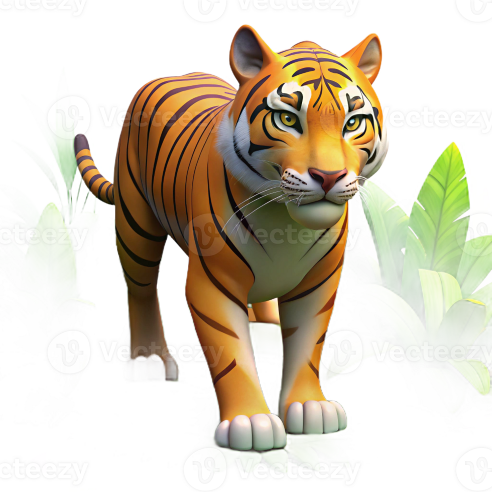 wonderful artistic A Fierce Tiger Stalking Through the Jung high resolution png