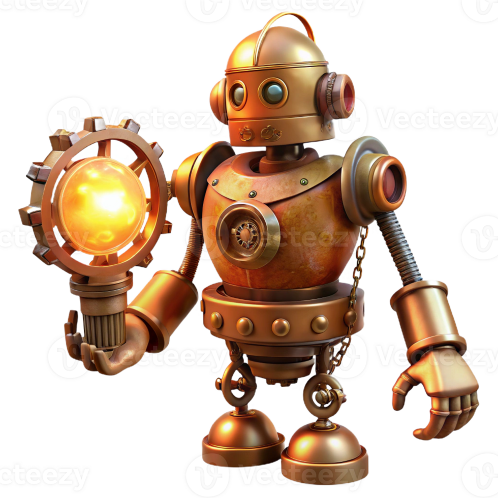 impressive vintage A Steampunk Inspired Robot with Intricate high resolution png