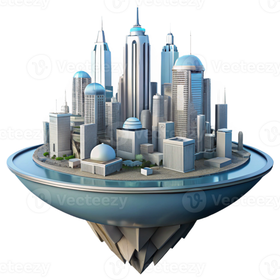 magnificent rustic A Futuristic City Built on a Giant Float premium png