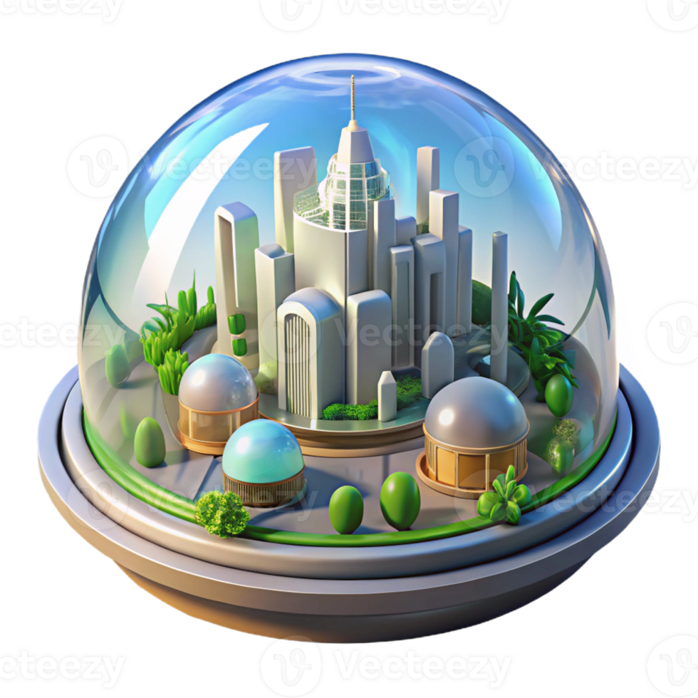 stunning abstract A Futuristic City Built Inside a Giant original png