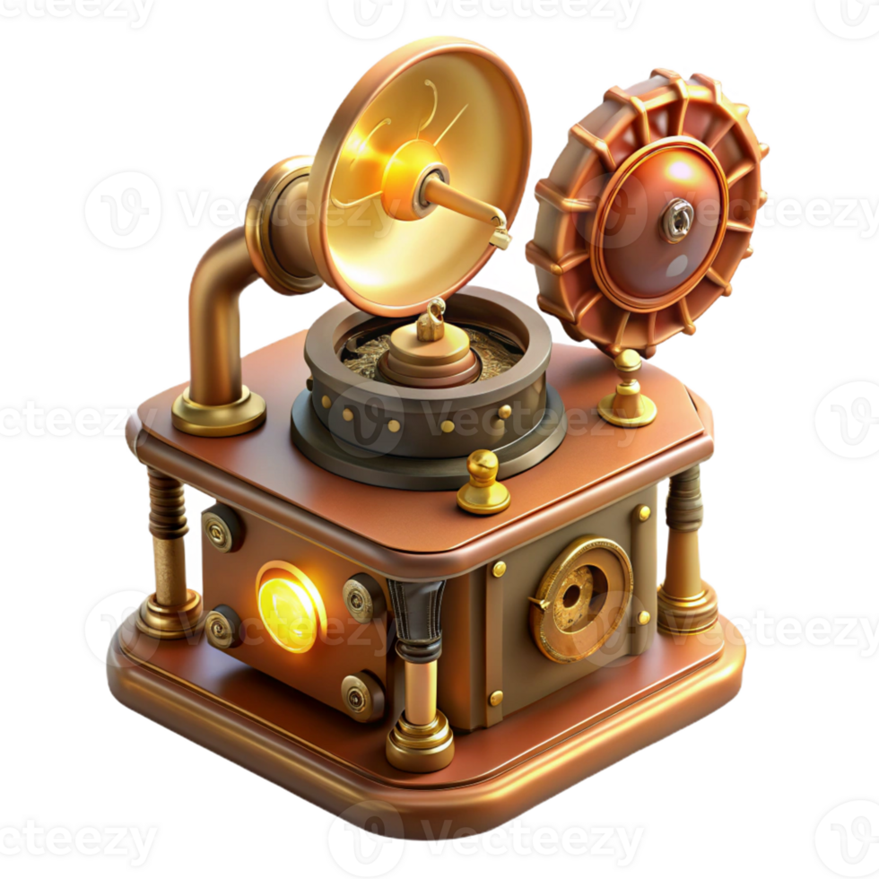 serene abstract A Steampunk Music Box Playing a Hauntin genuine png