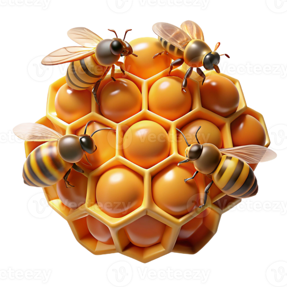 elegant artistic A Swarm of Bees Buzzing Around a Honeycom authentic png