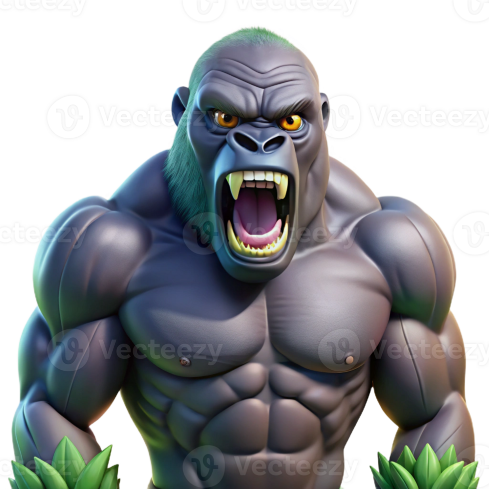 beautiful minimalist A Powerful Gorilla Beating Its Chest Den high resolution png