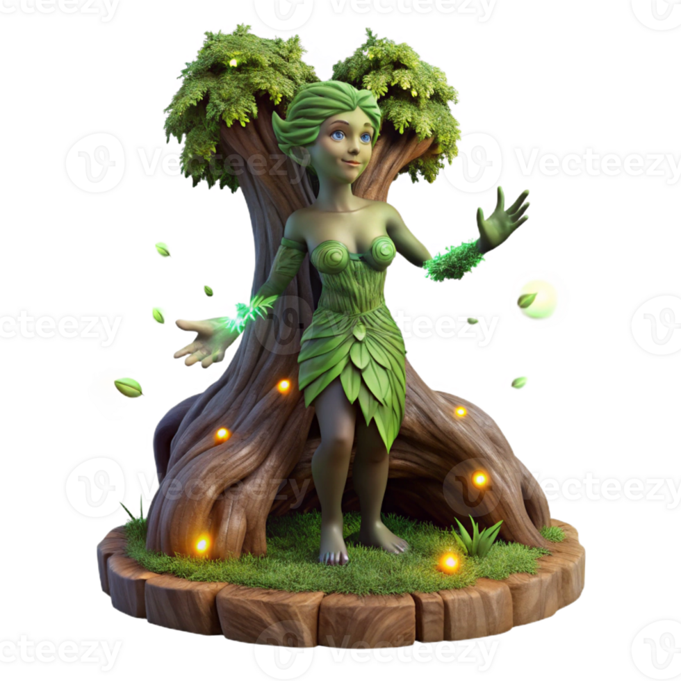 magnificent abstract Ethereal Dryad Emerging from an Oak high quality png