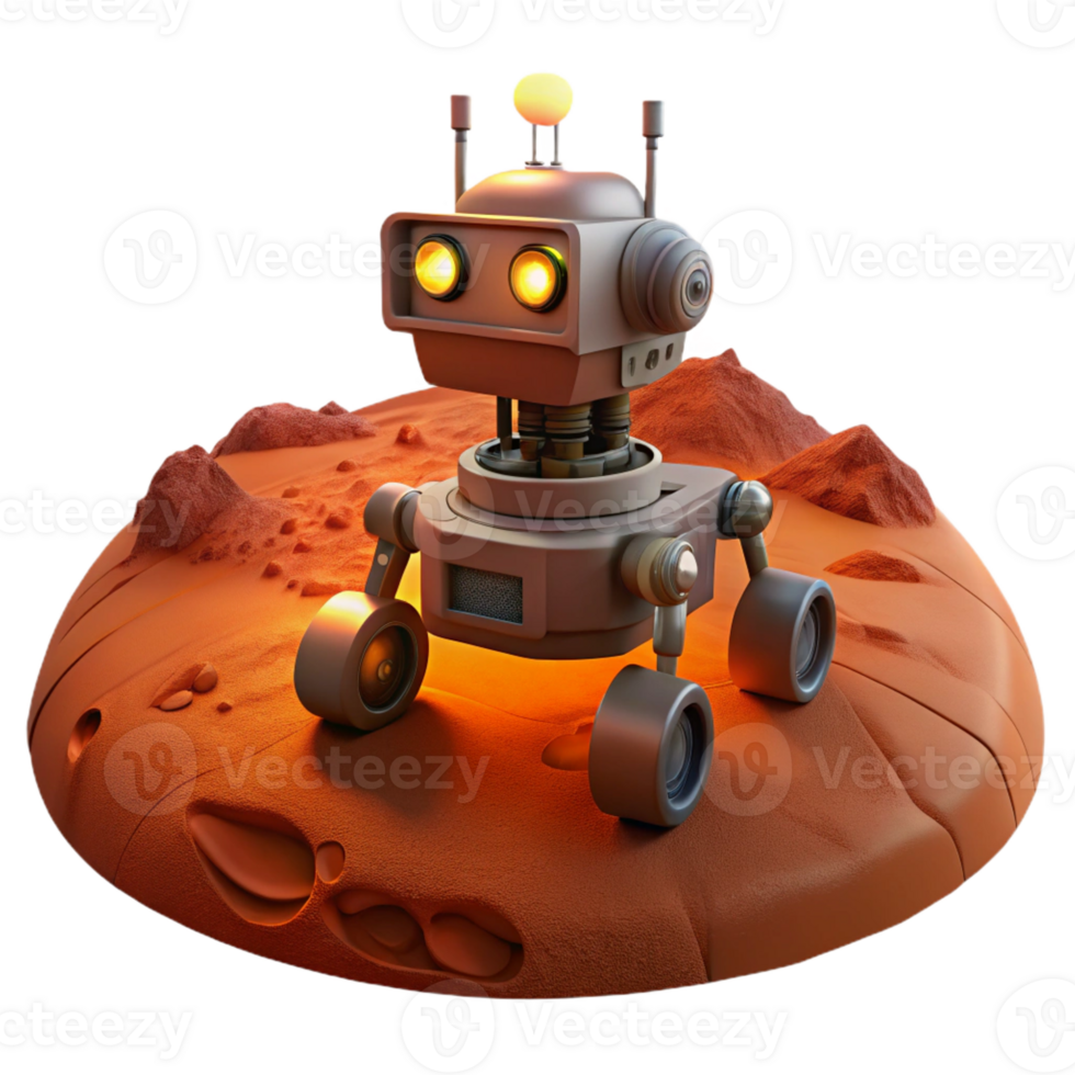 stunning rustic A Solitary Robotic Probe Exploring The professional png