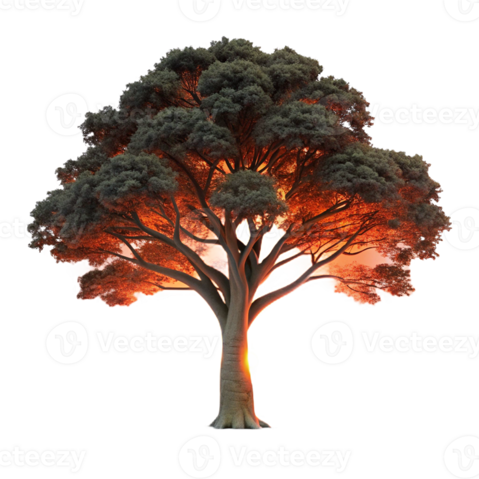 vibrant contemporary Weathered Oak Tree Silhouette high resolution png