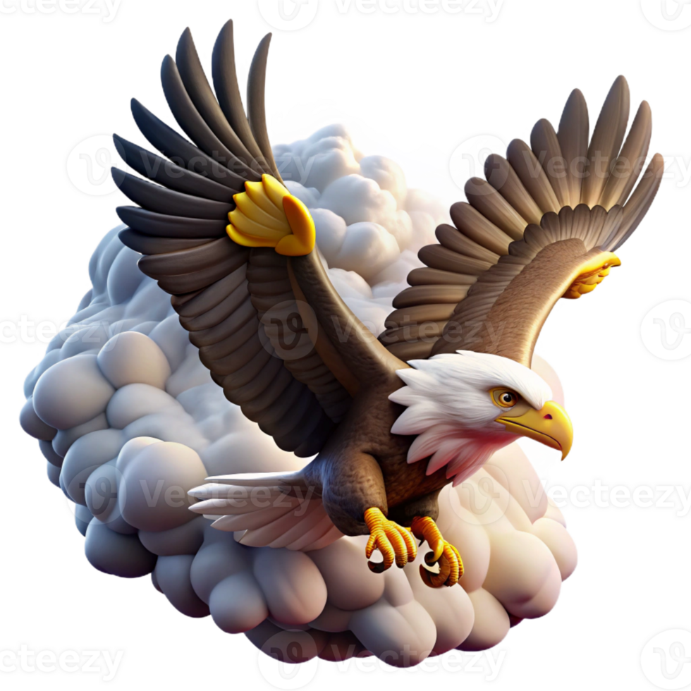 stunning vintage A Powerful Eagle Soaring Through the Sky high resolution png