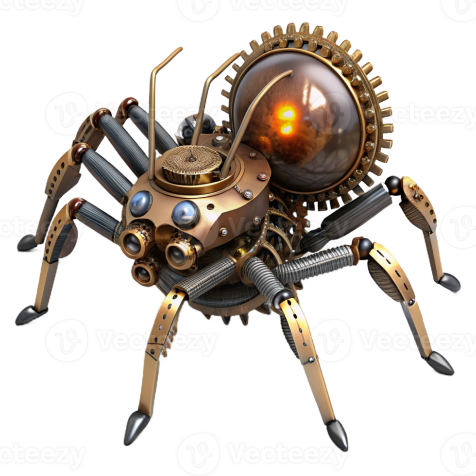 magnificent rustic A Steampunk Spider with Mechanical Legs professional png