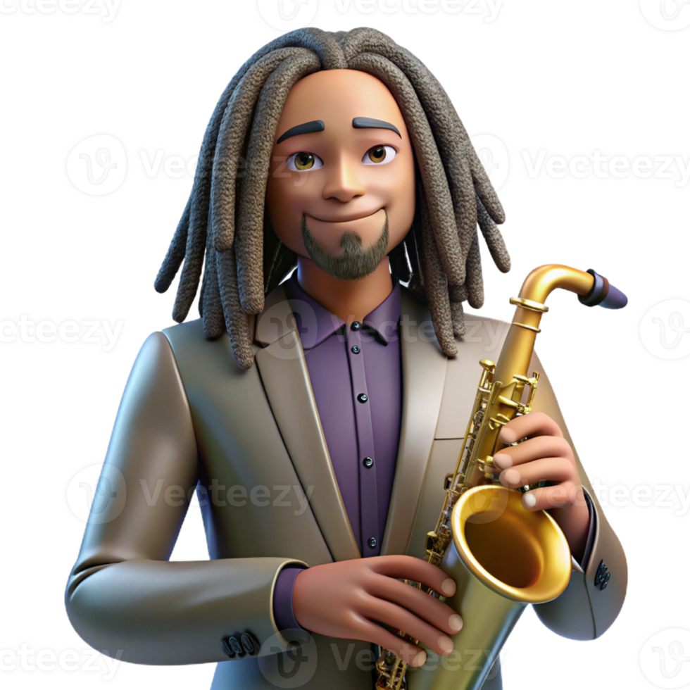 wonderful artistic Portrait of a Musician with Long Flowing original png