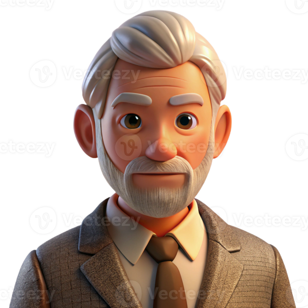 serene classic Portrait of an Elderly Man Deep Wrinkles high resolution png