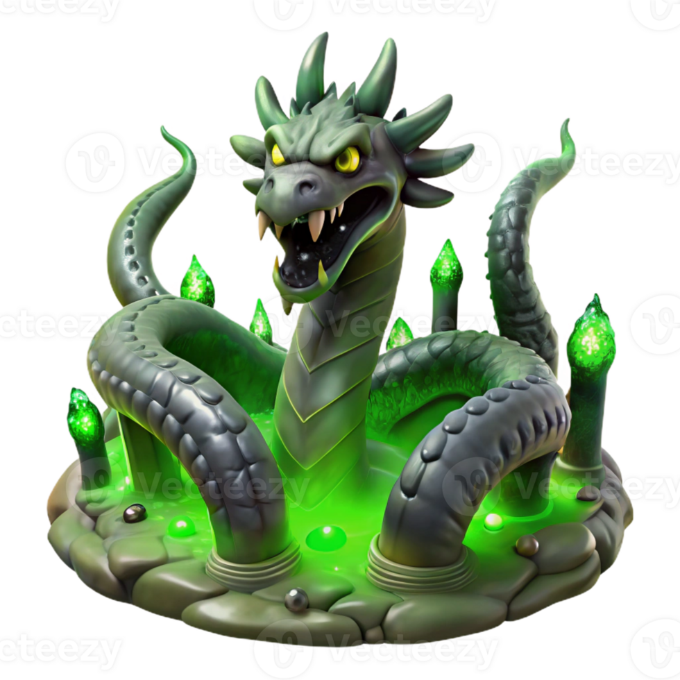 extraordinary minimalist A Menacing Hydra Emerging from a Dark S professional png