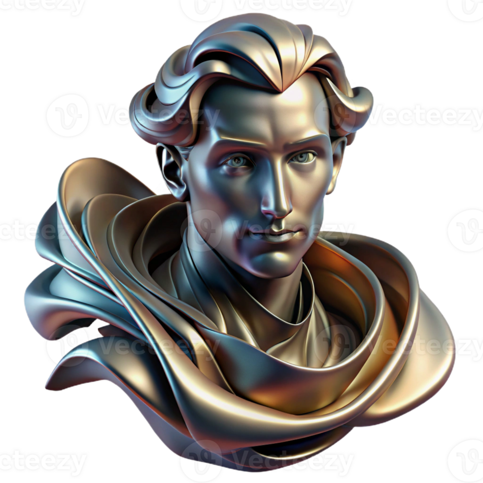 extraordinary traditional Abstract Portrait Composed of Flowing L detailed png