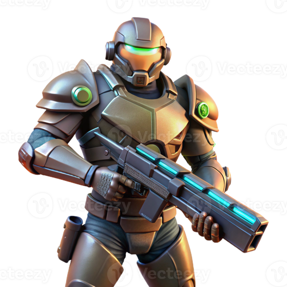 stunning modern A Futuristic Soldier Wearing Power Armor png