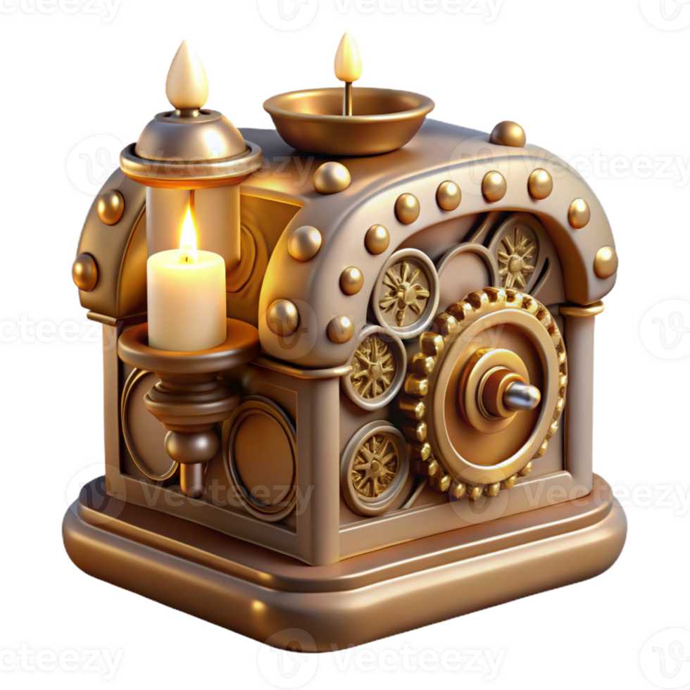 dramatic artistic A Steampunk Music Box Ornate Carvings An detailed png