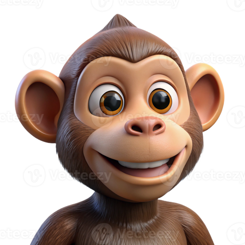 elegant rustic Curious Monkey Portrait Mischievous Expression png
