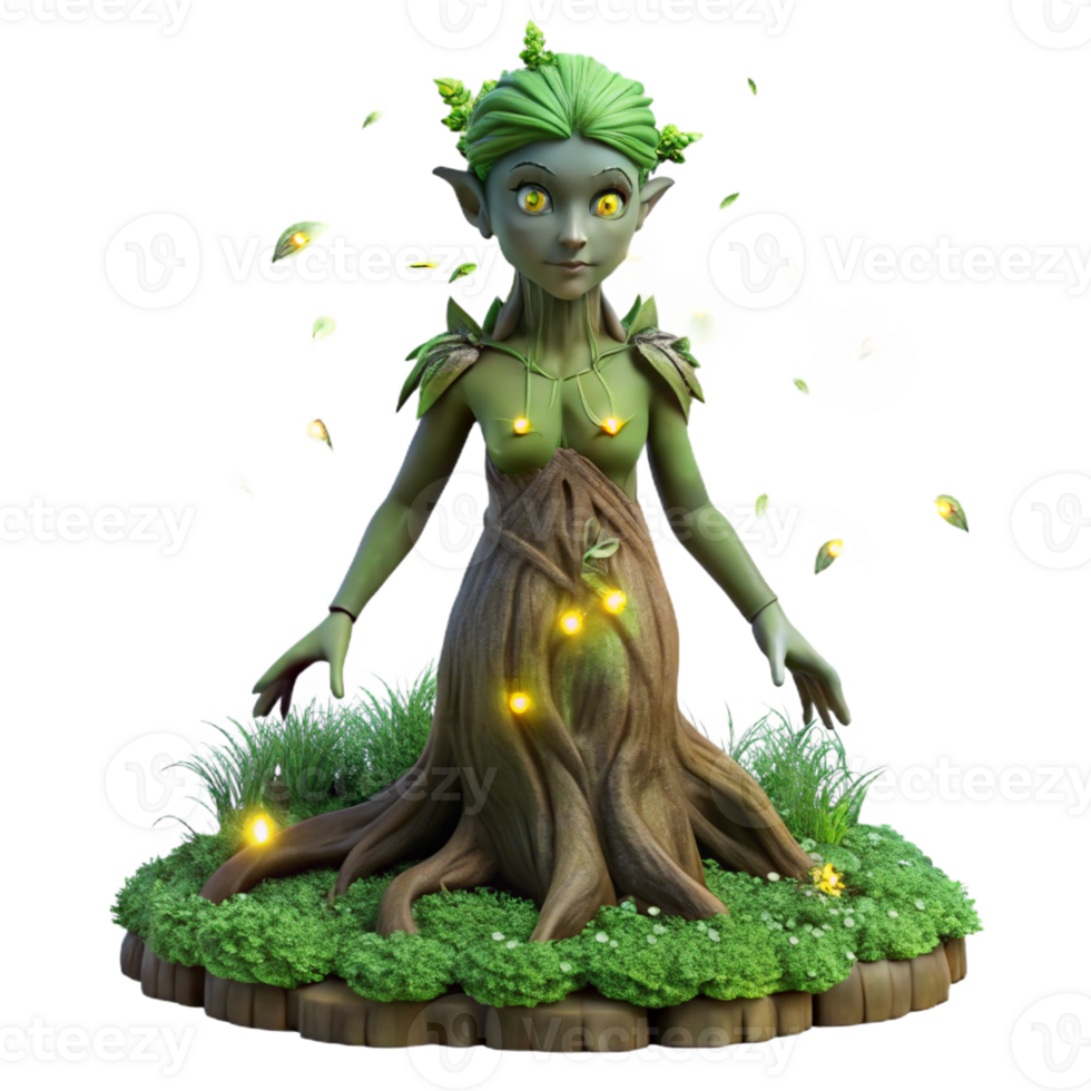 impressive artistic Ethereal Dryad Emerging from an Oak premium png