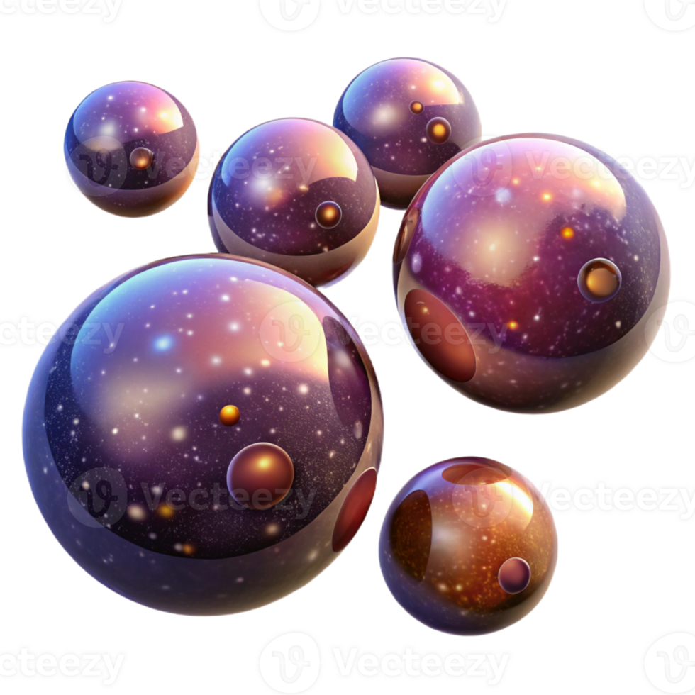 magnificent minimalist A Field of Floating Orbs Each Containing premium png