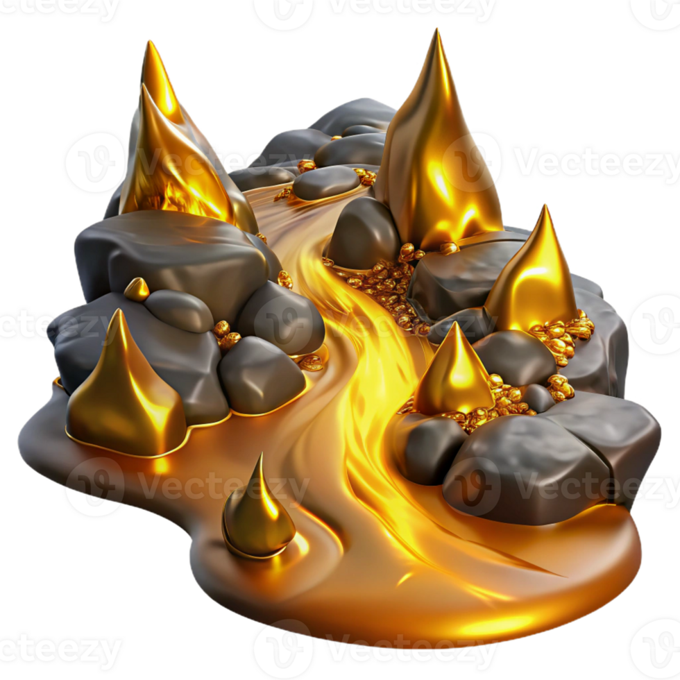 magnificent classic A Flowing River of Molten Gold Glowing E genuine png