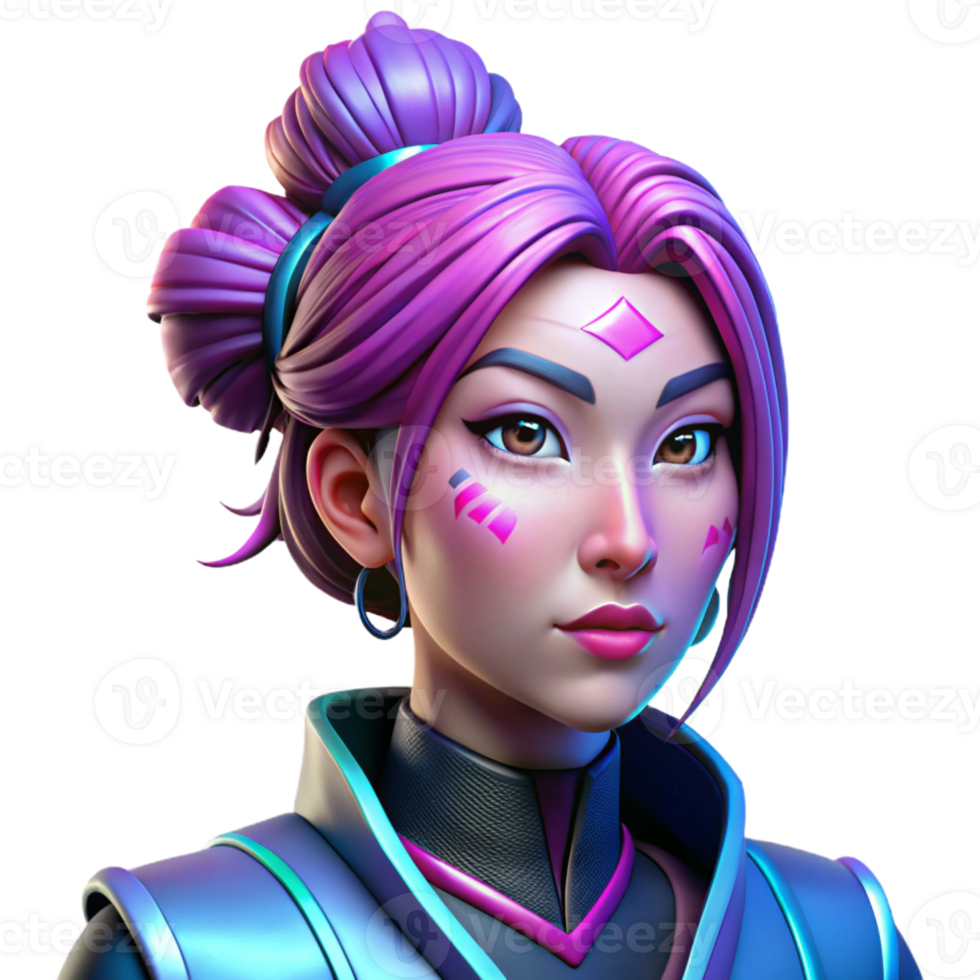 magnificent modern Portrait of a Cyberpunk Geisha with Vibran detailed png