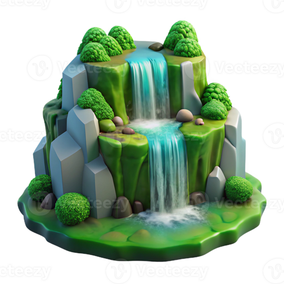 elegant classic A Cascading Waterfall Surrounded by Vib genuine png