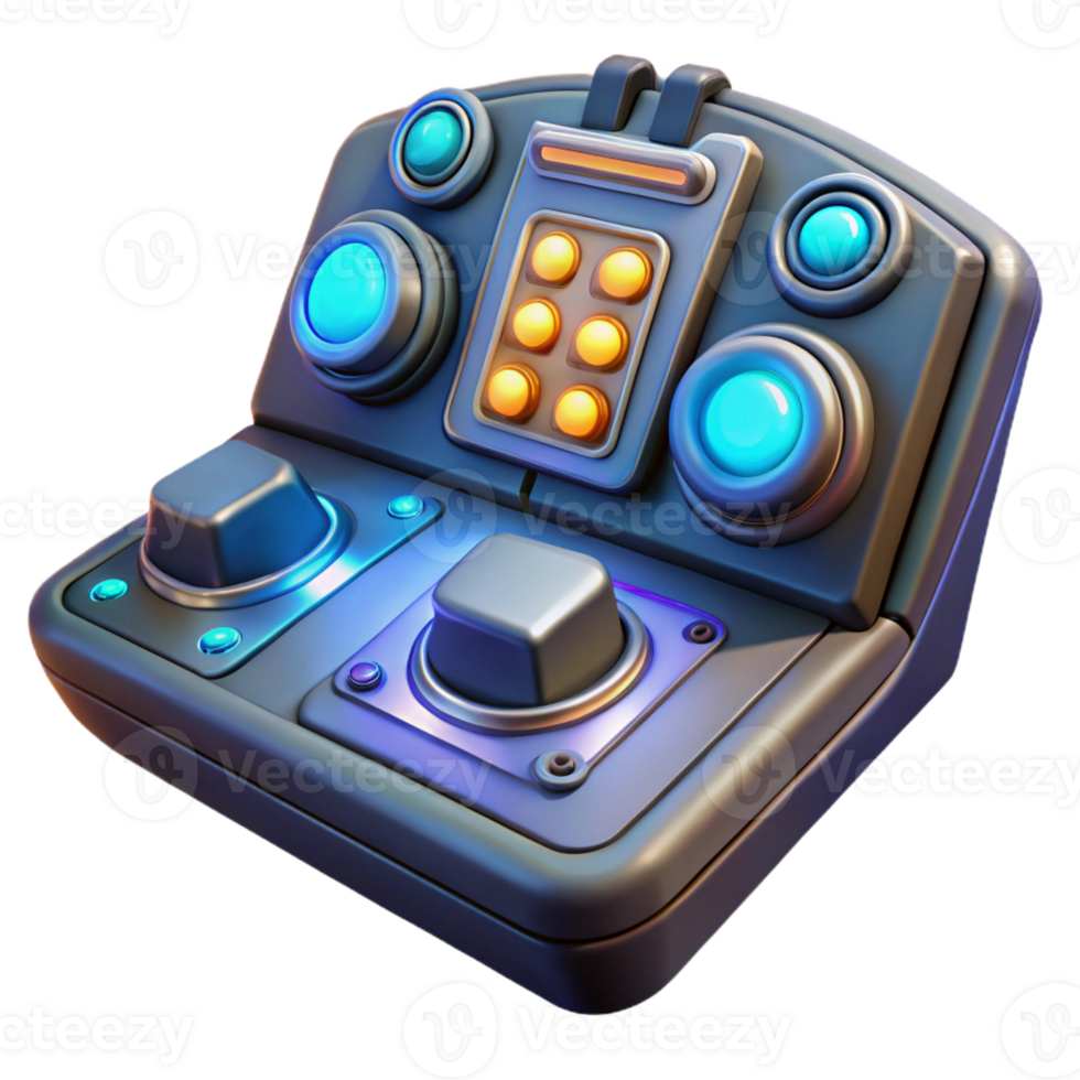 beautiful contemporary A Futuristic Control Panel with Glowing Bu high resolution png