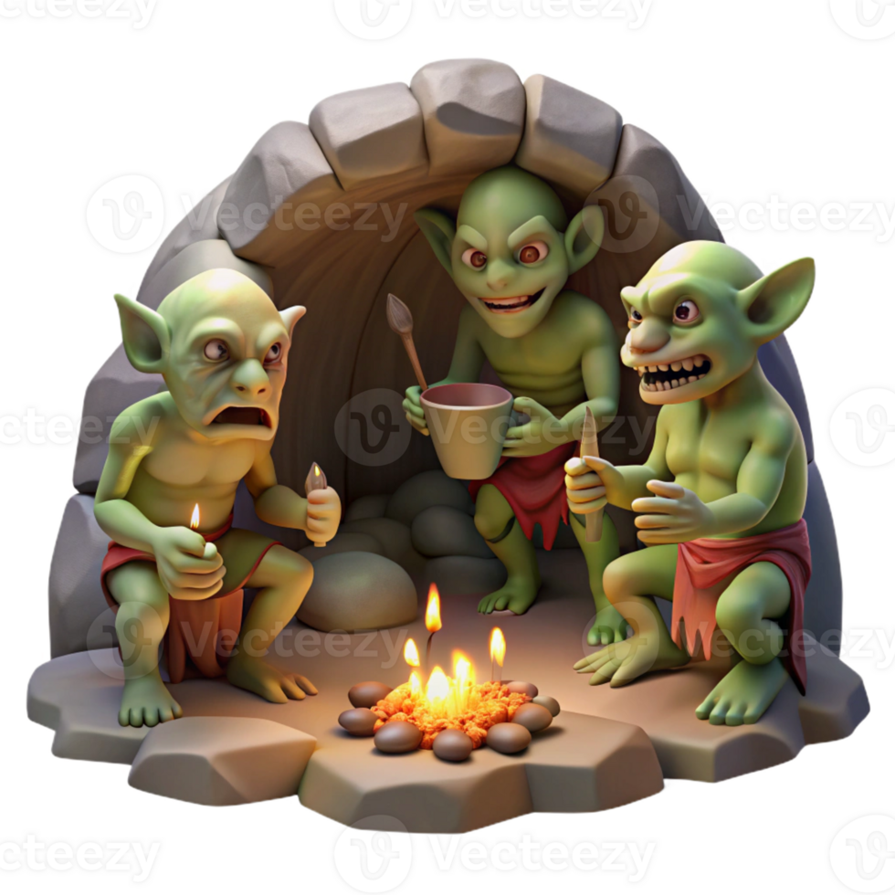 stunning classic A Group of Goblins Feasting in a Dimly Li premium png