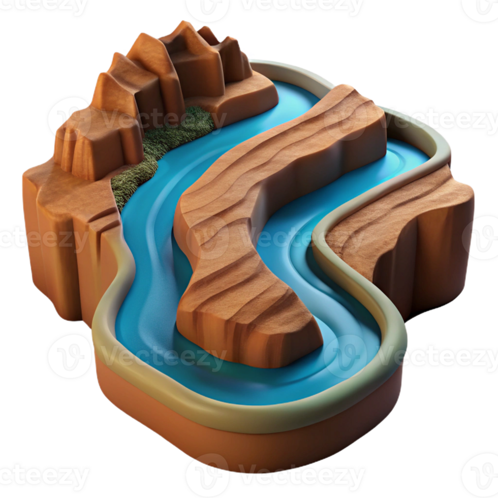 wonderful classic A Winding River Carving Through a Canyon high quality png