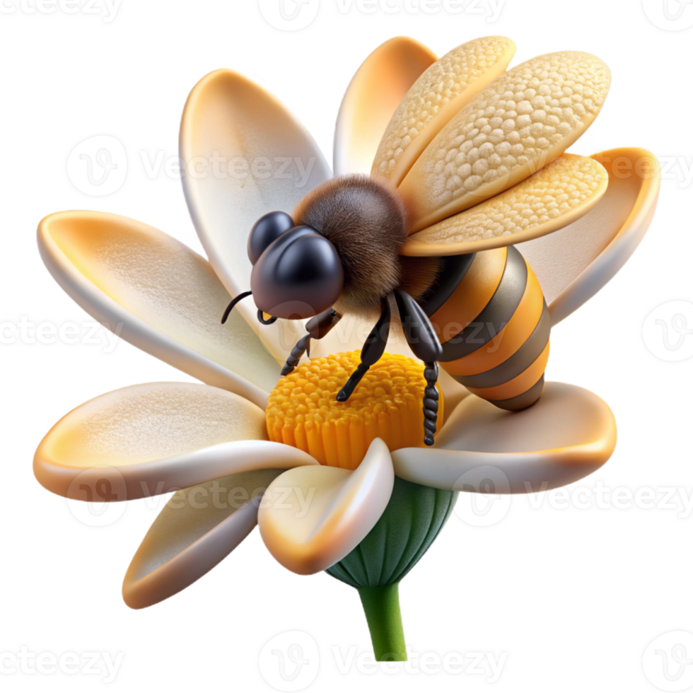 wonderful rustic A Close Up of a Bee Collecting Pollen Fr high quality png