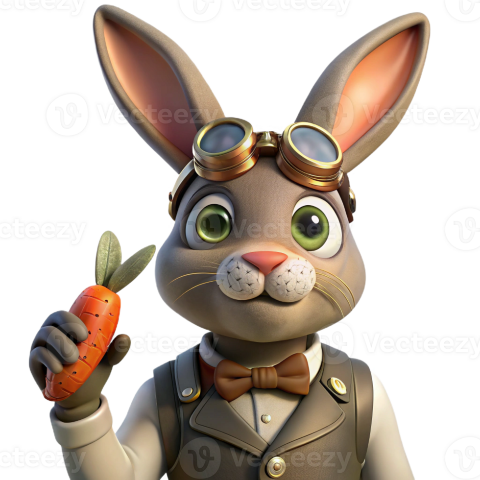 stunning vintage A Portrait of a Steampunk Rabbit Wearing exclusive png