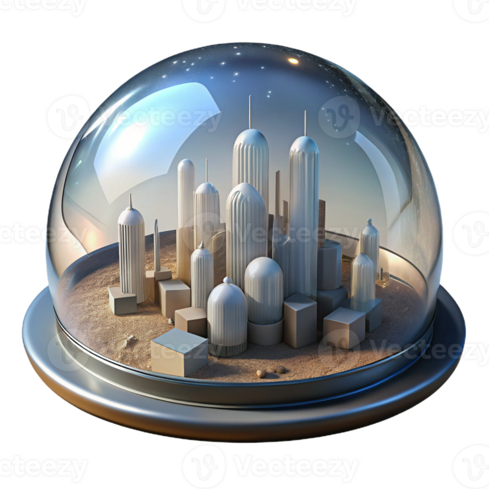 beautiful vintage A Futuristic City Built Within a Giant high quality png