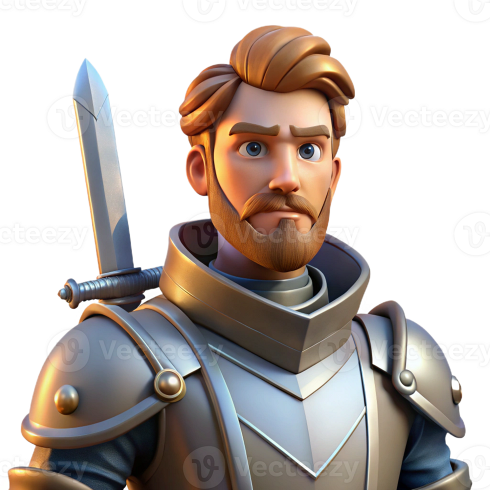 stunning traditional Portrait of a Stoic Knight in Shining Arm original png