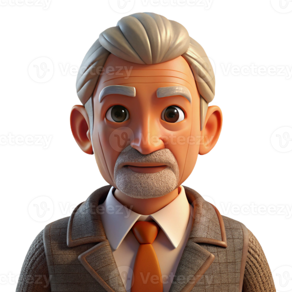 wonderful artistic Portrait of an Elderly Man Deep Wrinkles premium png