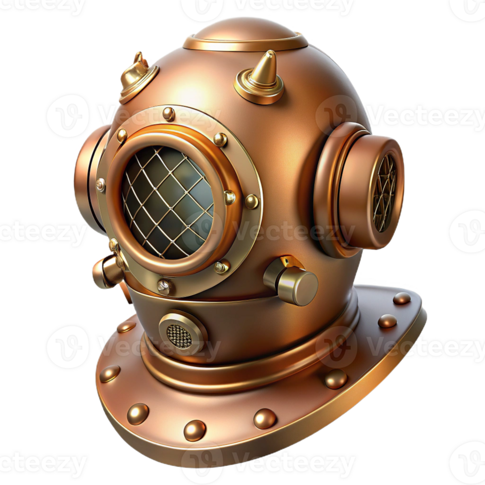 beautiful modern A Steampunk Diving Suit Helmet Brass An professional png