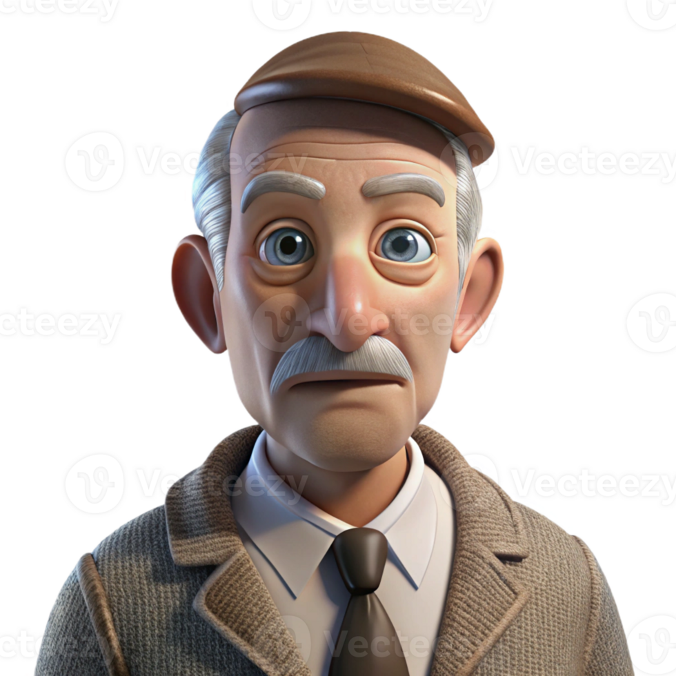 beautiful artistic Portrait of an Elderly Man with Deep Wrin premium png