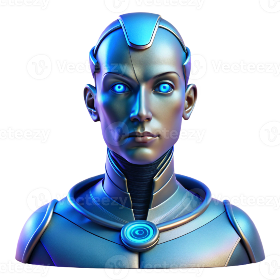 stunning minimalist Portrait of a Futuristic Android with Me high resolution png