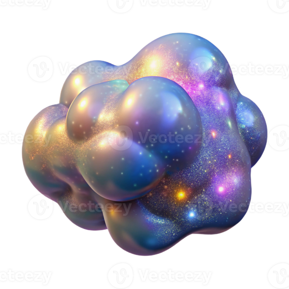 serene contemporary A Cloud of Swirling Iridescent Particles original png