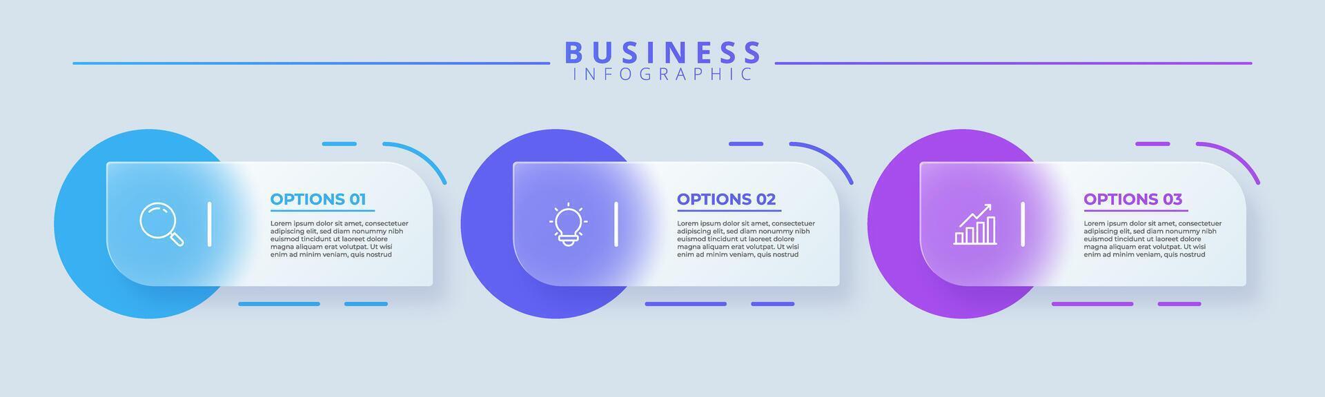Design template for infographic labels with icons and 3 options or steps vector