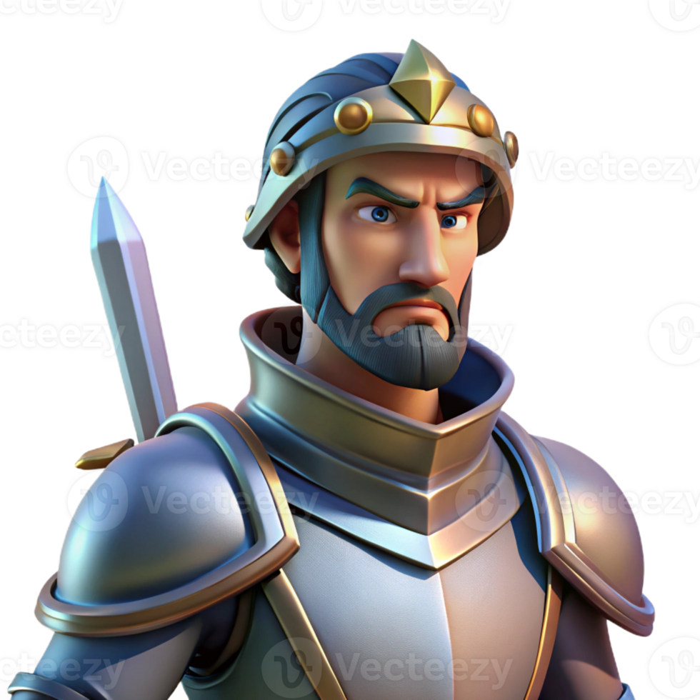 vibrant contemporary Portrait of a Stoic Knight in Shining Arm exclusive png