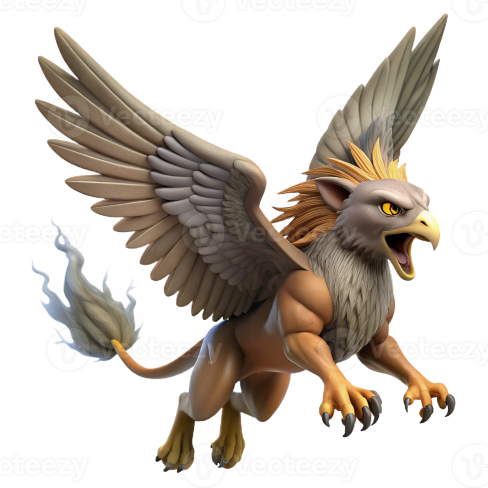 extraordinary contemporary A Majestic Griffin with Outstretched Wings high resolution png